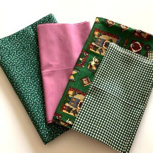 A Small Bundle Bag of Cotton Fabric Material Scraps Quilting Sewing